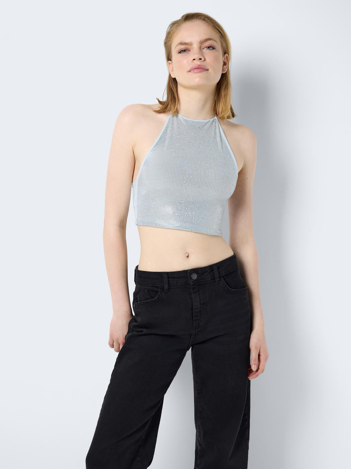 NMNICOLA Halterneck Top - Silver